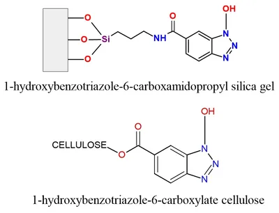 Education: chemical model of HOBt and cellulose-HOBt